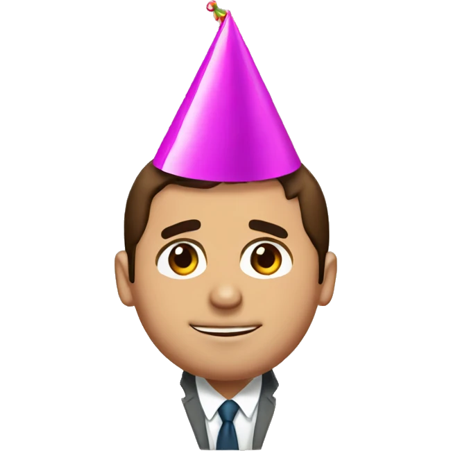 Michael Scott with a party hat emoji
