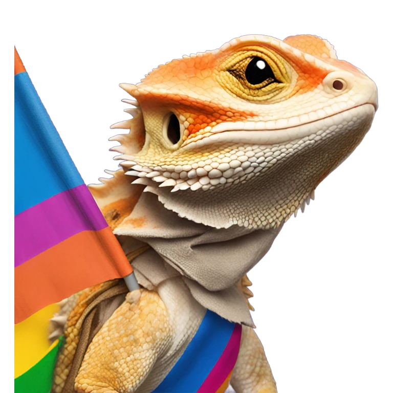 Bearded dragon with a pride flag emoji