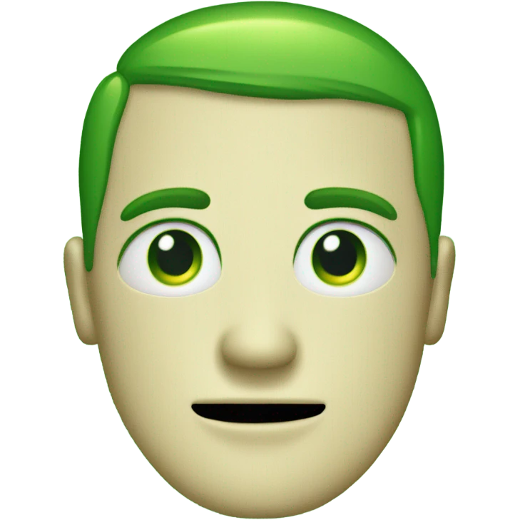 Green computer with anteannas and green face emoji