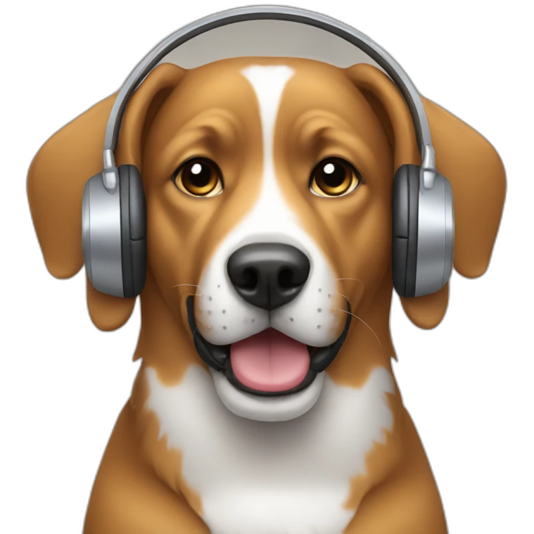 Dog wearing headphones  emoji