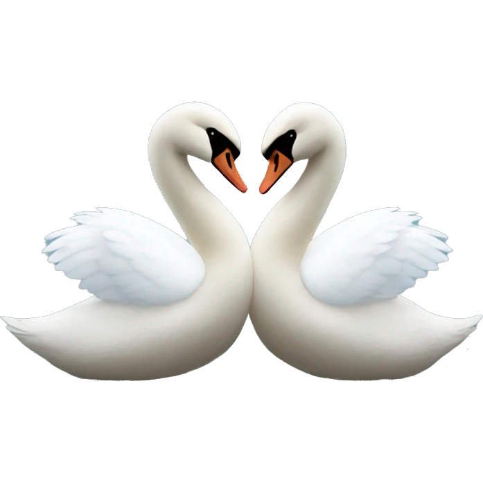 2 swans kissing emoji
