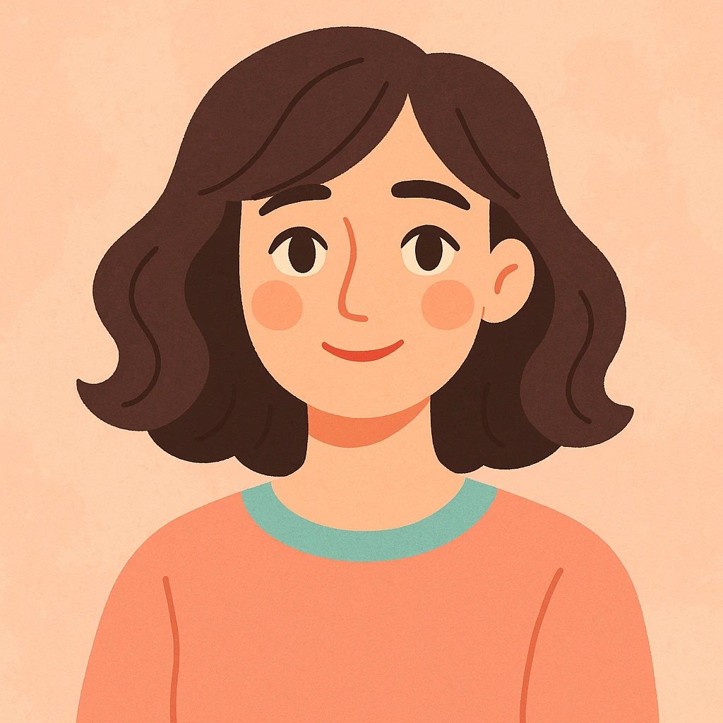 tasteful portrait of a brunette woman, soft pastel colors, gentle expression, pastel toon style emoji