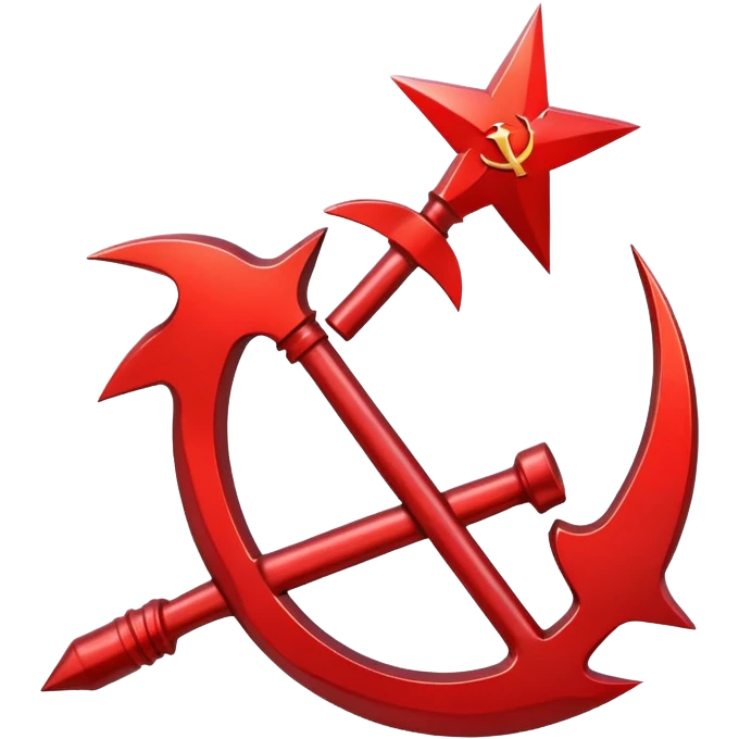 Red hammer and sickle symbol emoji