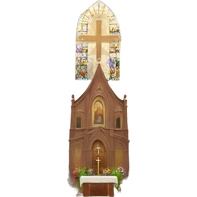 Iglesia con flores emoji