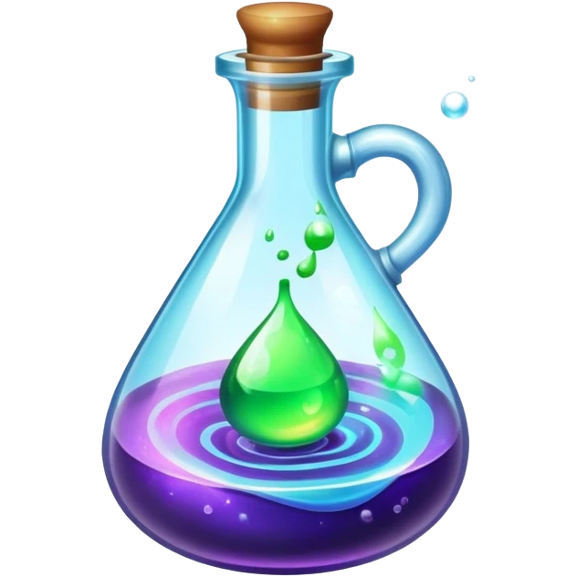 Floating potion bottle with glowing liquid emoji