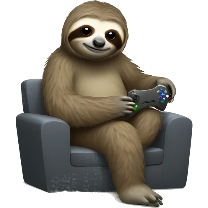 Lazy sloth playing xbox emoji