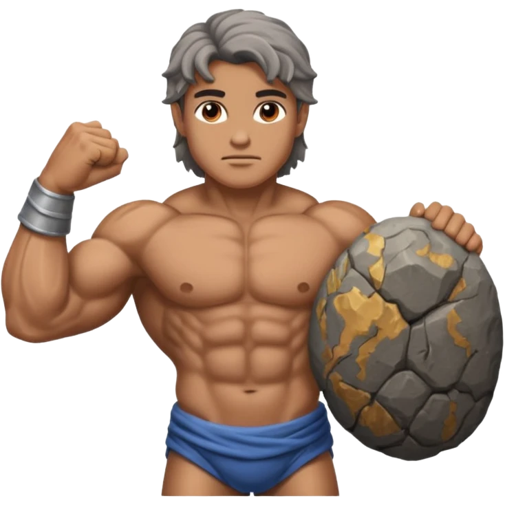 Atlas the greek god with a big rock  emoji
