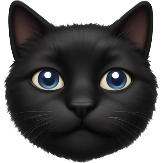 fluffy black cat nose half white emoji