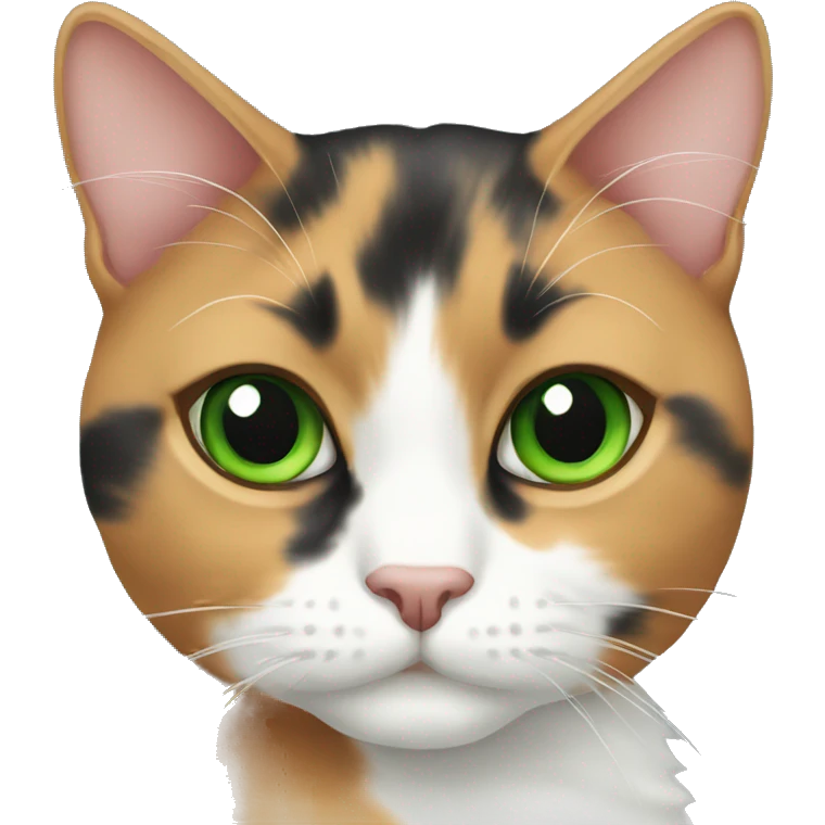 calico cat with green eyes emoji