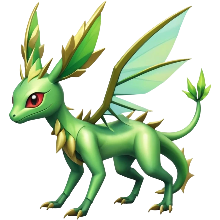 Shiny Exotic Flygon-Amaura-Leafeon-Scyther-Hybrid-Creature emoji