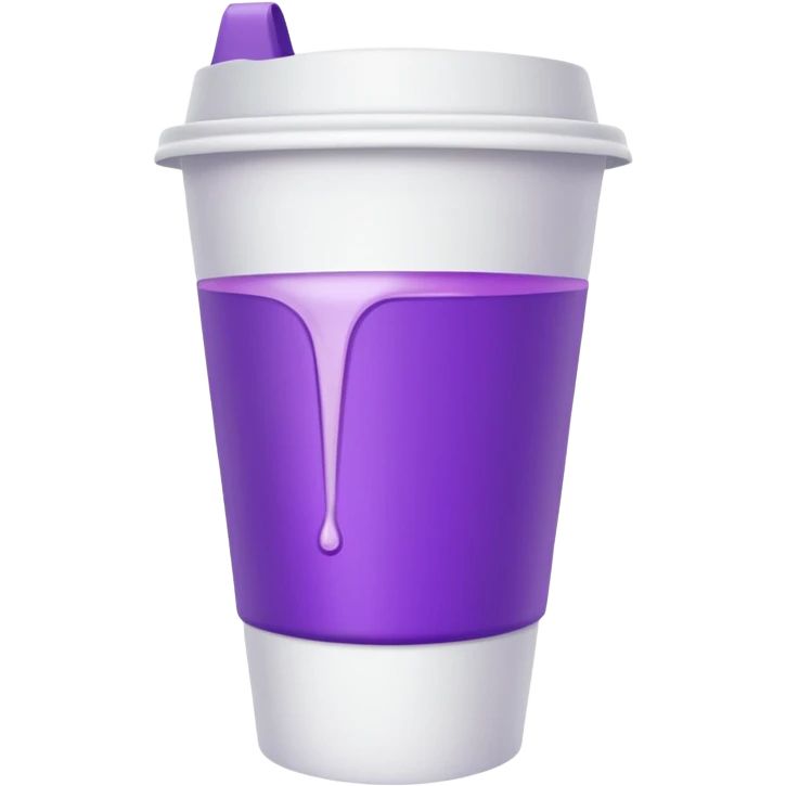 White solid paper cup filled with lean emoji
