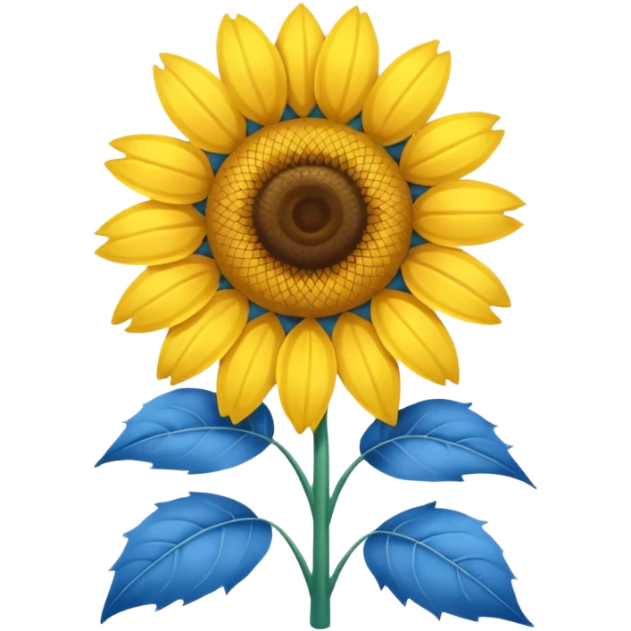 blue tiny sunflower emoji