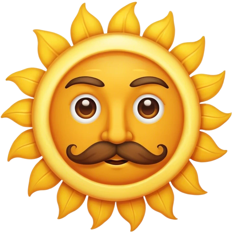 Sun with a mustach  emoji