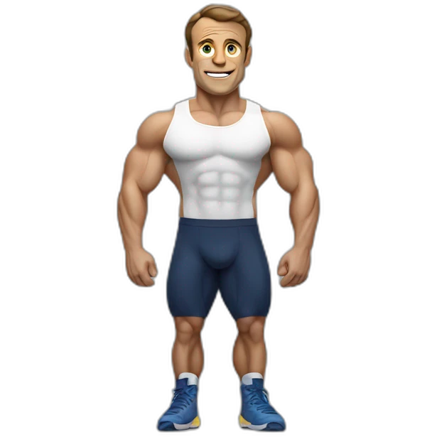 Emanuel macron body builder emoji