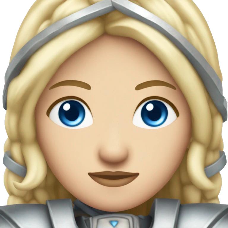 Caucasian blond valkyrie with blue eyes emoji