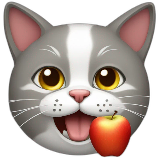 Cat eat apple emoji