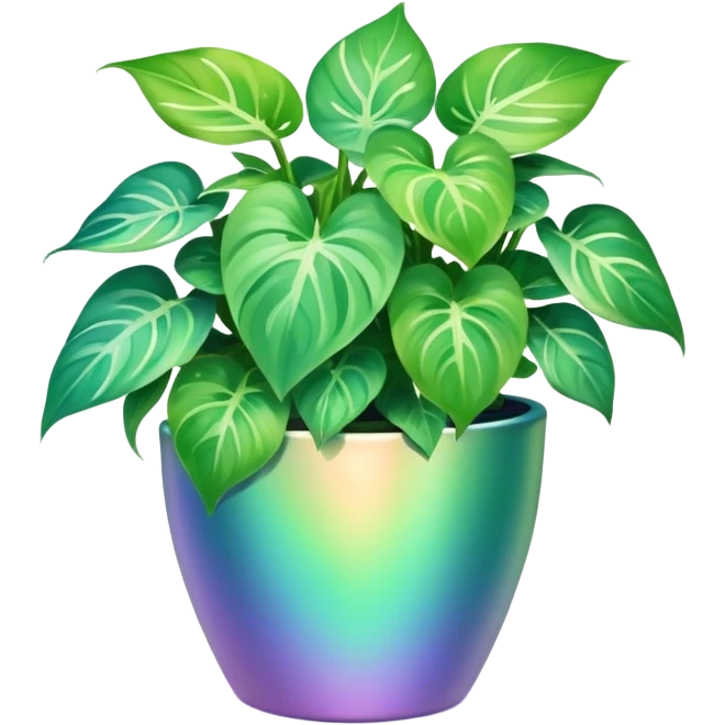pastel pothos in iridescent pot emoji