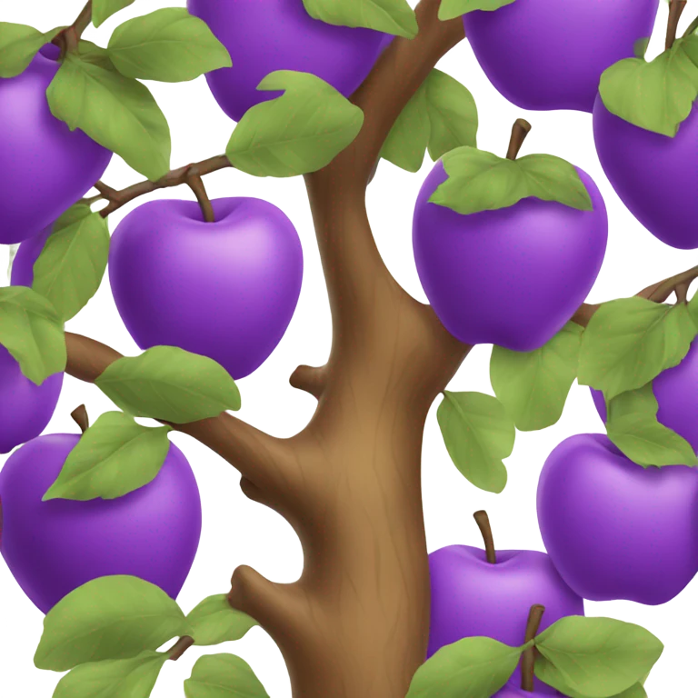 A tree with purple apples emoji