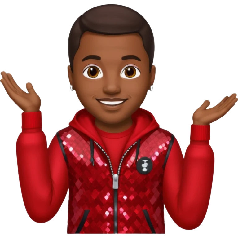 Nasir Nas Jones, Rapper with dark brown hair, red sequin outfit emoji