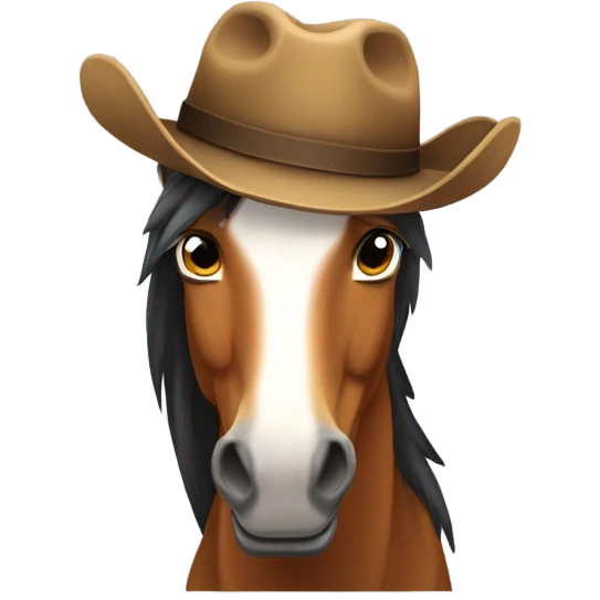 A horse with a cowboy hat emoji