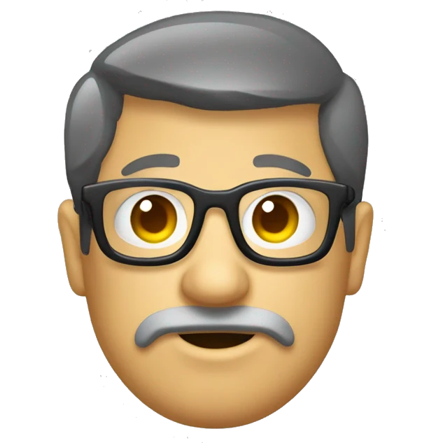informatico moreno GORDO con lentes emoji