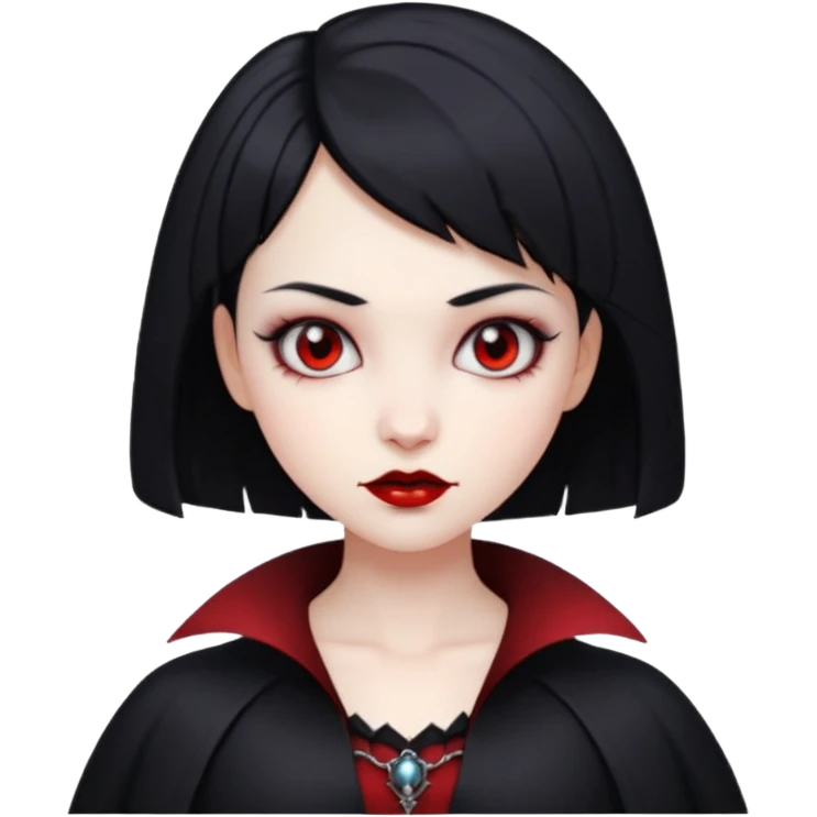 vampire girl with short black hair emoji