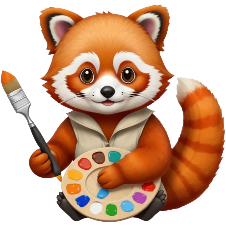 red panda with brush and pallet emoji