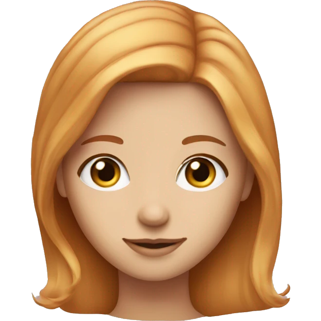 long strawberry blonde haired girl with hazel eyes emoji