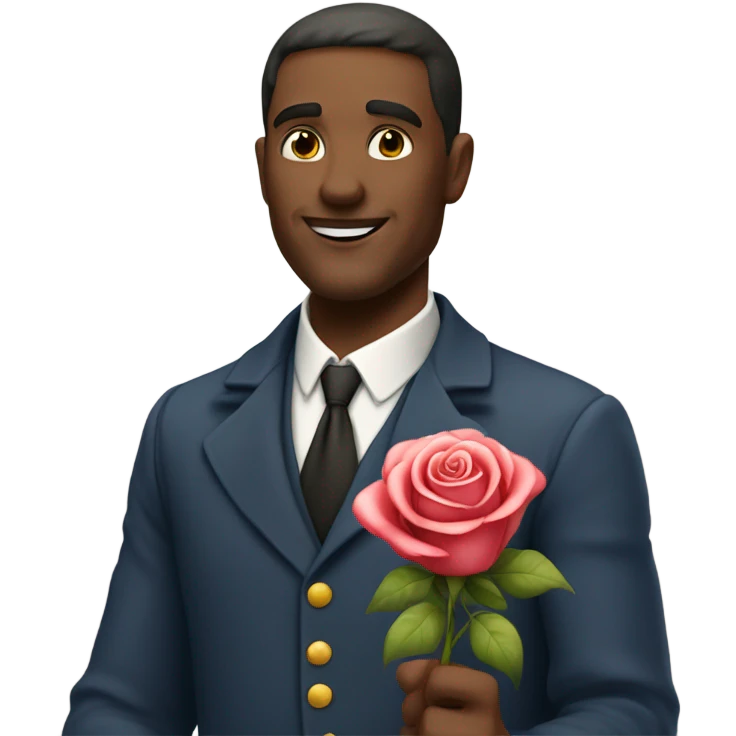 french guy smirking with a rose  emoji