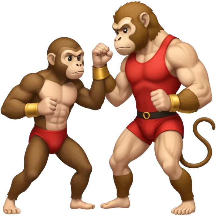 Man fighting a monkey in hand to hand combat  emoji