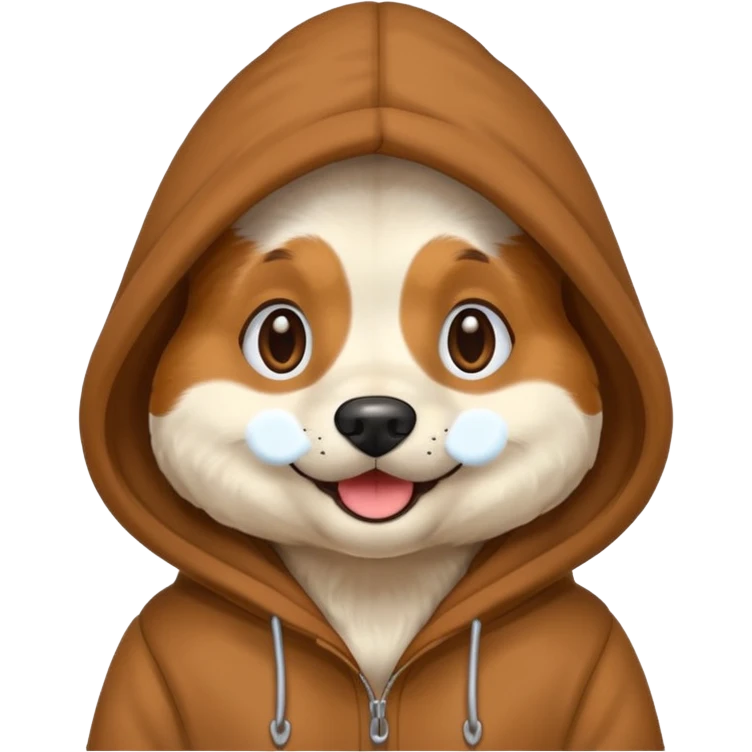 Dog wearing a hoodie emoji