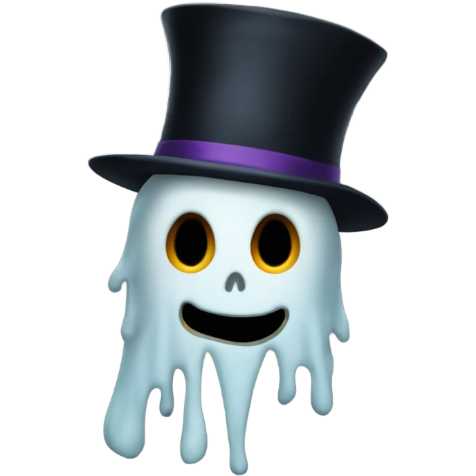 More Scary Ghost top hat  emoji