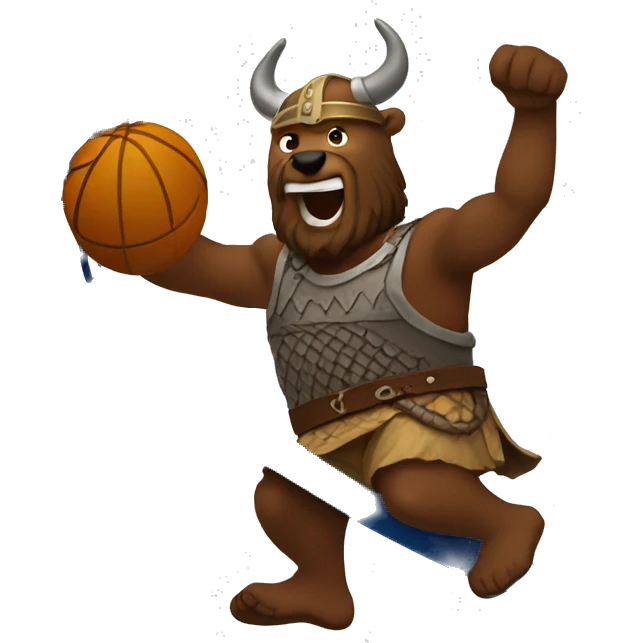 Viking dunking on bear emoji