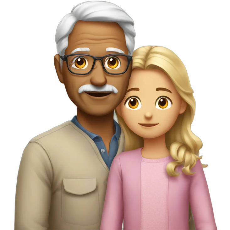 A grandfather with his daughter  emoji