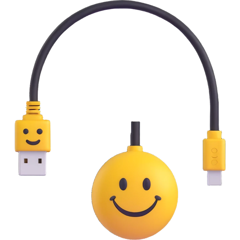 extension cable, fun emoji style emoji