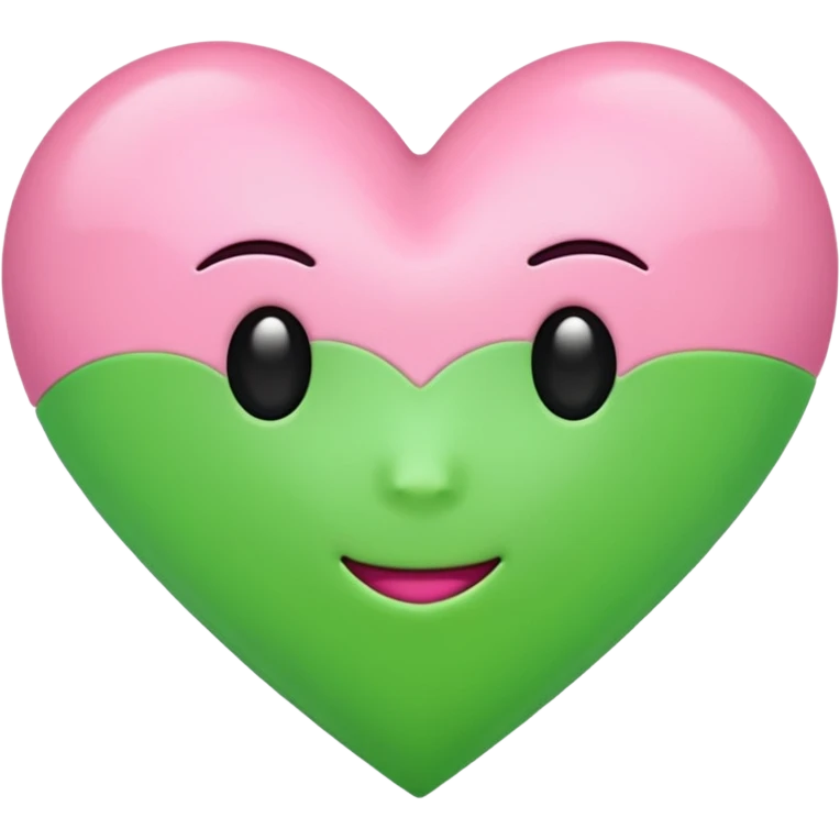 pink & green heart emoji emoji