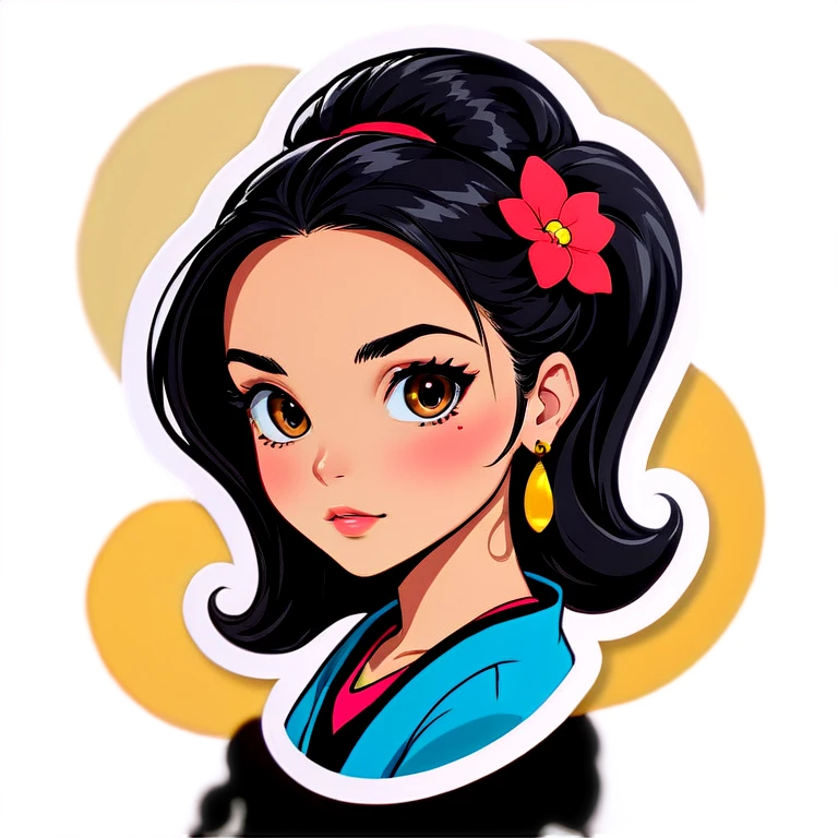 black haired girl with earrings emoji