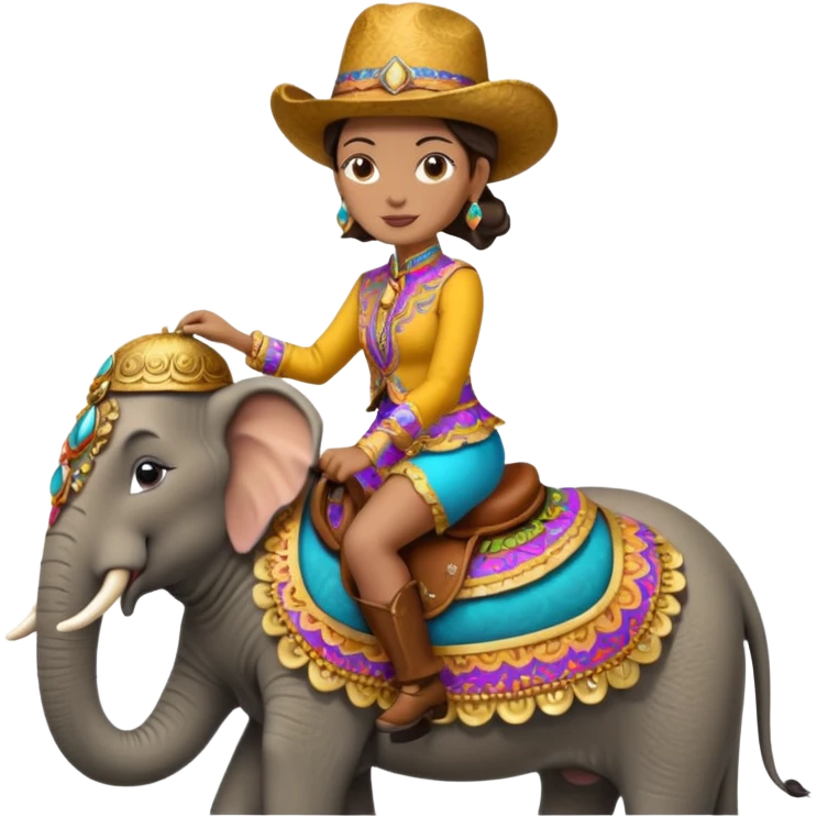lady Rider on elephant emoji