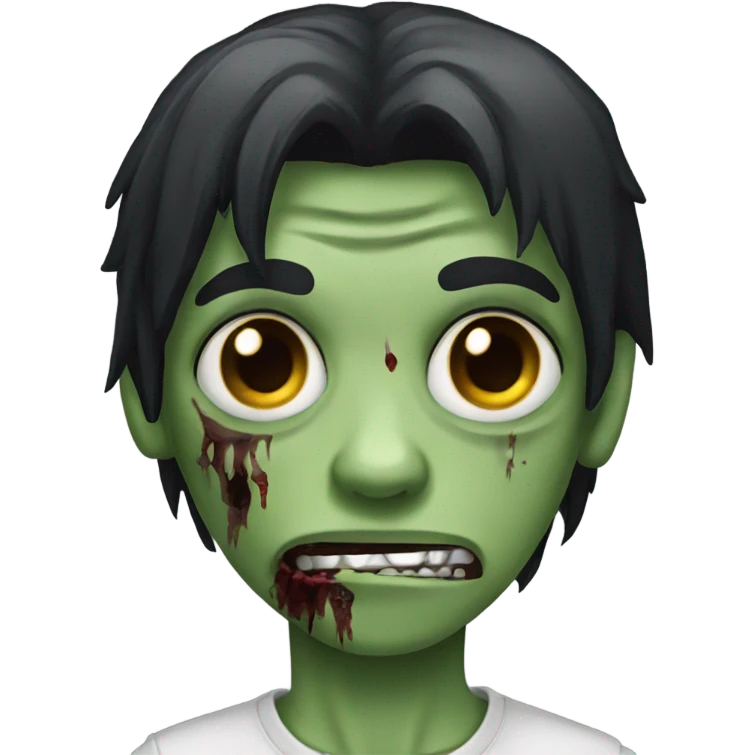 boy zombie with black long hair emoji