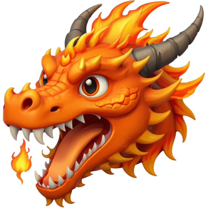A dragon head with flames coming out of its mouth emoji