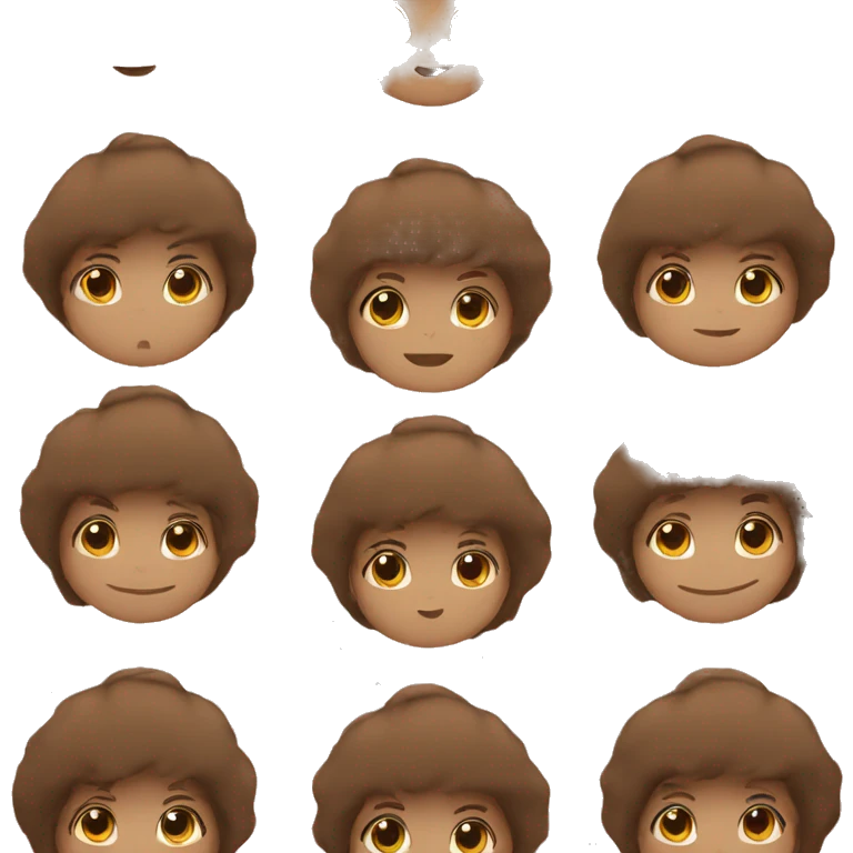 brown hair sticking out in the face with ushanka emoji