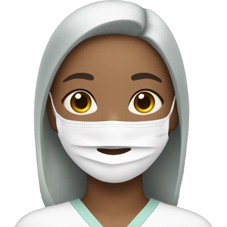 girl with facemask spa emoji
