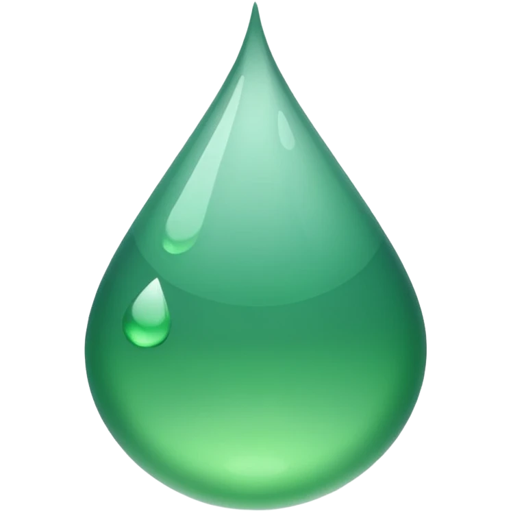 Gota de agua de color verde sólido emoji
