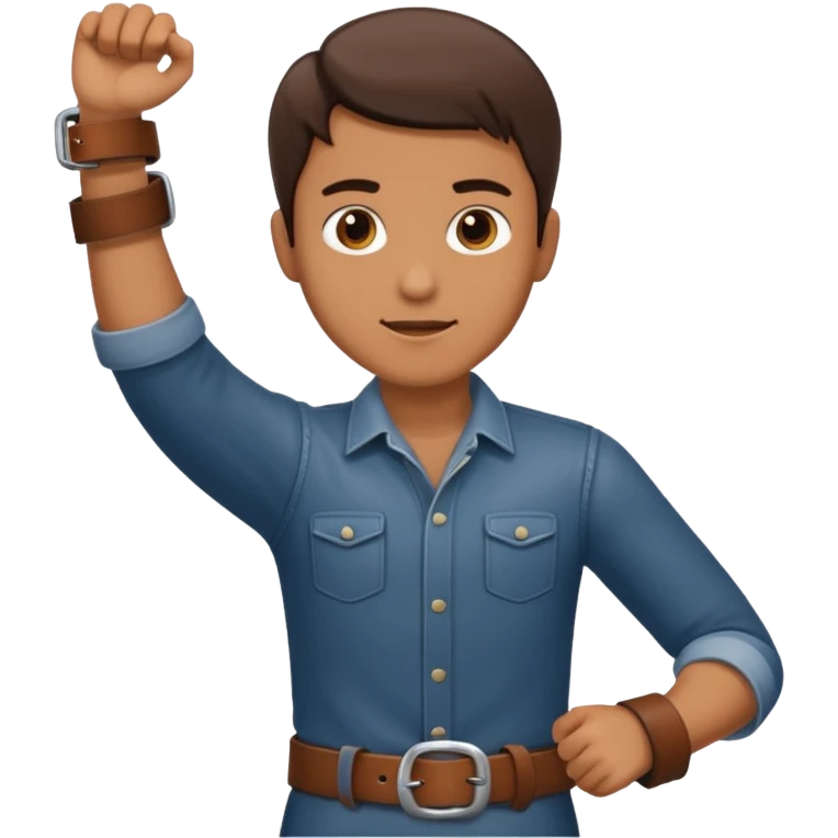 A man  throwing a belt to someone’s ass emoji