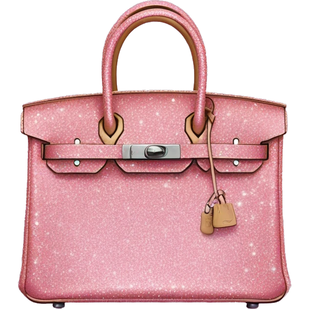 pink glitter Hermes birkin bag emoji