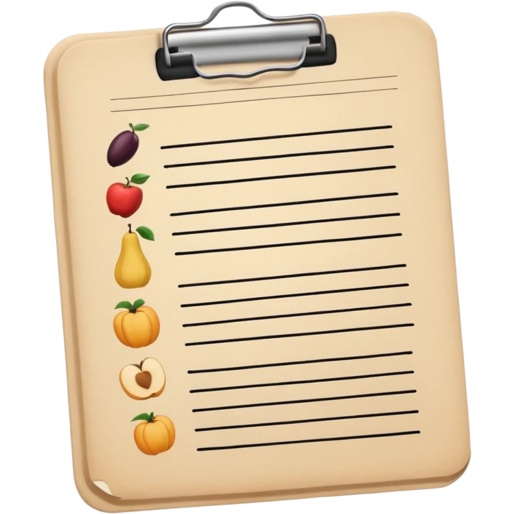 grocery list with beige tones, and black writing emoji