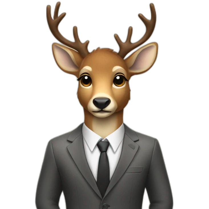 Furry deer in suit emoji