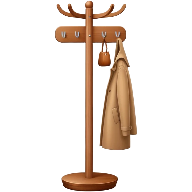 minimalist coat rack with clean lines and rounded corners in apple style emoji