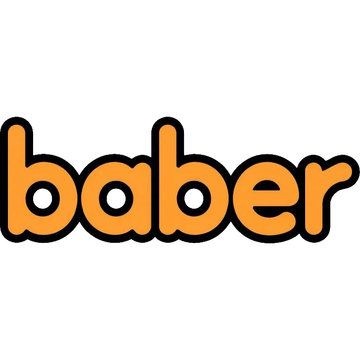 The text "baber" emoji