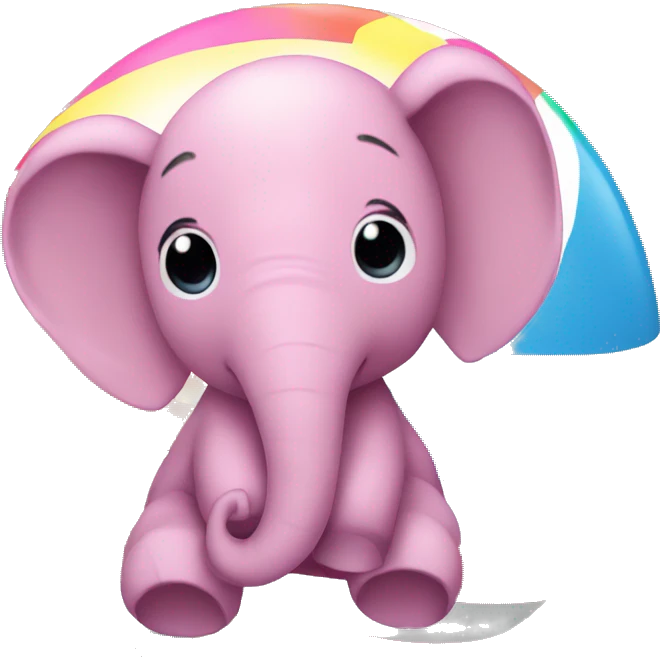 Pink elephant on a beach ball emoji